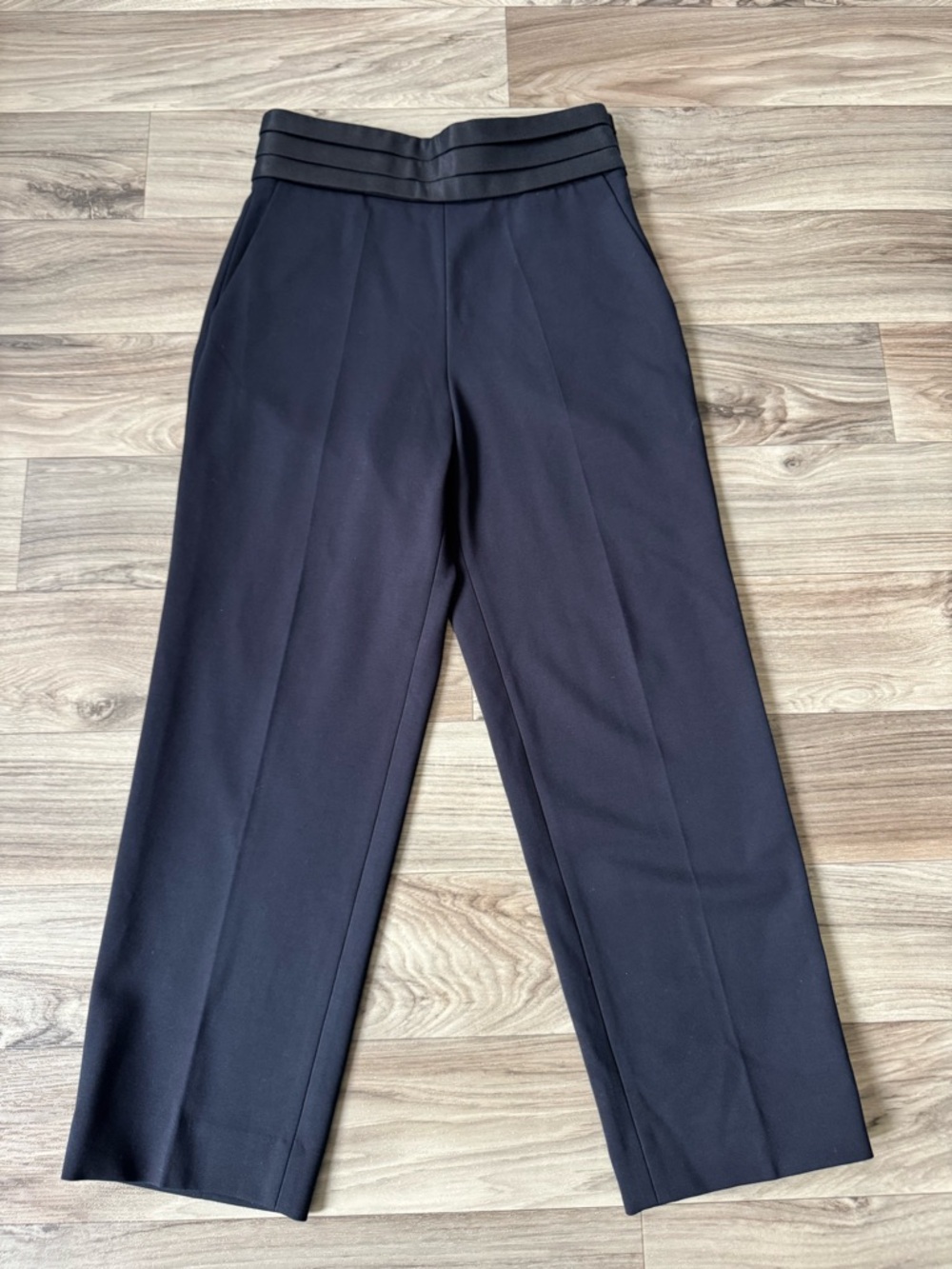 Sandro Pleated Waistband Stretch-Jersey Knit Trousers Size 36 US Size 4